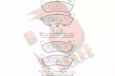 R BRAKE rb1277 -  Комплект тормозных колодок, дисковый тормоз